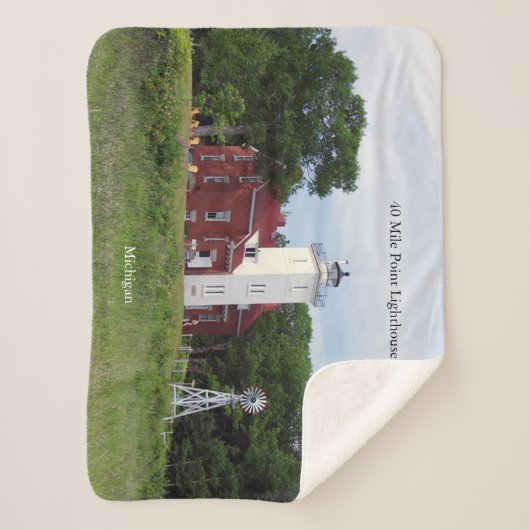 40 Mile Point Lighthouse sherpa blanket Sherpa Deken (Voorkant)