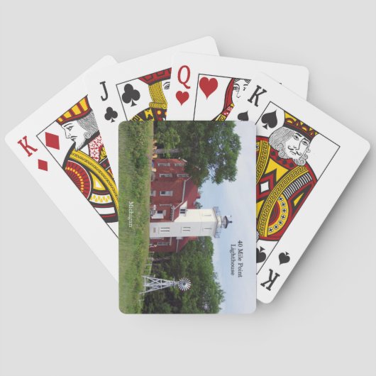 40 Mile Point Lighthouse-speelkaarten Pokerkaarten (Achterkant)