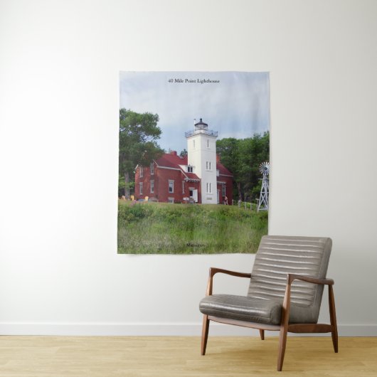 40 Mile Point Lighthouse tapestry Wandkleed (In situ)