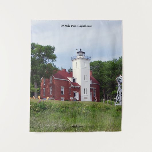 40 Mile Point Lighthouse tapestry Wandkleed (Voorkant)