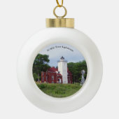 40 Mile Point Lighthouse-versiering Keramische Bal Ornament (Voorkant)