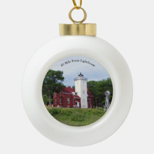 40 Mile Point Lighthouse-versiering Keramische Bal Ornament