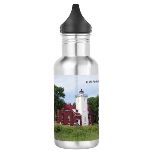 40 Mile Point Vuurtoren 2 pict. waterfles (Links)