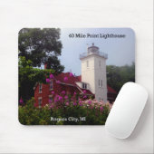 40 Mile Point vuurtoren lente mousepad Muismat (Met muis)