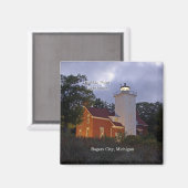 40 Mile point vuurtoren schemer magnet (Voorkant / Achterkant)