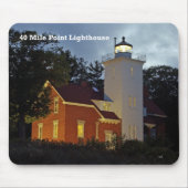 40 Mile Point vuurtoren schemering mousepad Muismat (Voorkant)