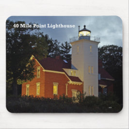 40 Mile Point vuurtoren schemering mousepad Muismat