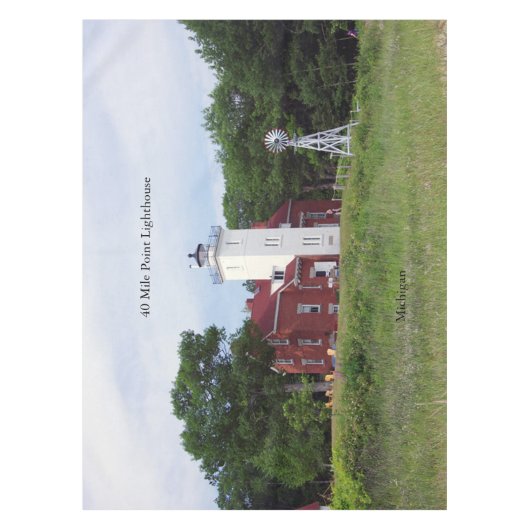 40 Mile Point Vuurtoren tafelkleed (Voorkant)