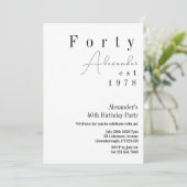40 minimale 40ste verjaardag kaart (Staand voorkant)