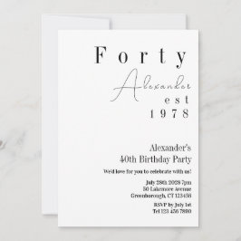 40 minimale 40ste verjaardag kaart