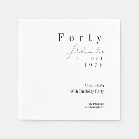 40 minimale 40ste verjaardag servet (Voorkant)