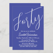 40 Modern Script Lavendel Paarse 40e Verjaardag Kaart (Voorkant / Achterkant)