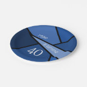 40 Moderne blauwe geometrische 40e verjaardag Papieren Bordje (Gekanteld)