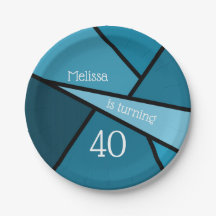 40 Moderne Blauwgroen geometrische 40e verjaardag