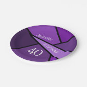 40 Moderne Paarse geometrische 40e verjaardag Papieren Bordje (Gekanteld)
