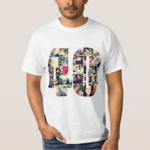 40 Nummer fotocollage T-shirt