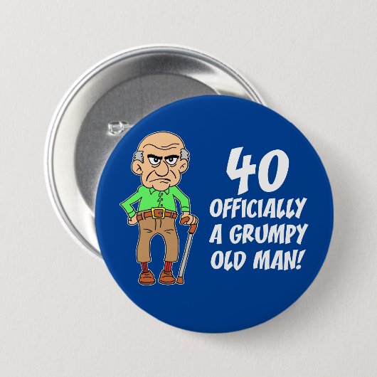 40 Officieel een valse Button van oud Man (Voorkant /achterkant)