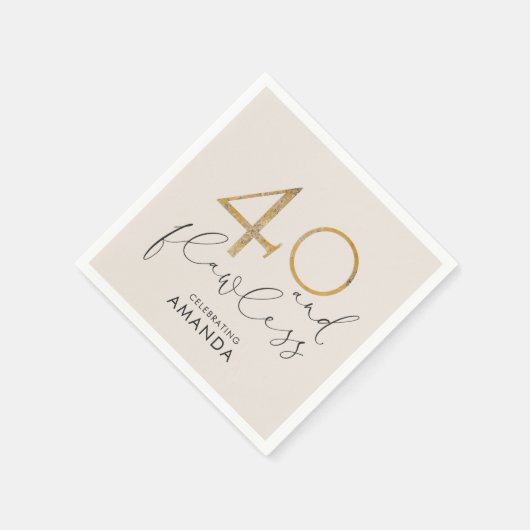 40 & onberispelijk zwart roze goud & grijs op maat servet (Hoek)