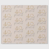 40 & onberispelijke Blush Pink Gold & Grey 40th Bi Cadeaupapier (Vlak)