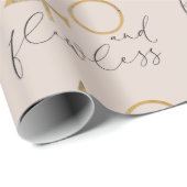 40 & onberispelijke Blush Pink Gold & Grey 40th Bi Cadeaupapier (Rol Hoek)