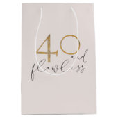 40 & onberispelijke Blush roze & Gold 40e verjaard Medium Cadeauzakje (Voorkant)