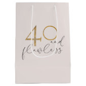 40 & onberispelijke Blush roze & Gold 40e verjaard Medium Cadeauzakje (Achterkant)