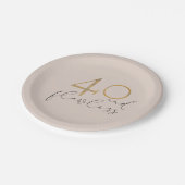 40 & onberispelijke Blush roze & Gold 40e verjaard Papieren Bordje (Gekanteld)
