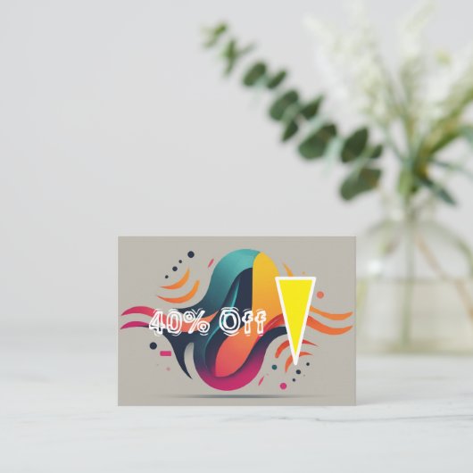 40% ongelooflijke besparingen! kortingskaartje (Staand voorkant)