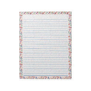 40-pagina Blocnote Colorful Floral Pattern-ontwerp