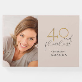 40- & perfect roze en gouden 40e verjaardag Foto Gastenboek