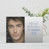 40 persoonlijke foto van Birthday Party draaien Kaart (Staand voorkant)