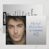 40 persoonlijke foto van Birthday Party draaien Kaart (Voorkant / Achterkant)