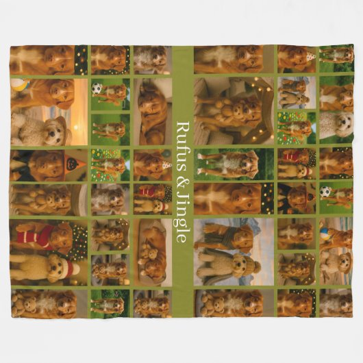 40 Photo Collage Template And Text Personalized Fleece Deken (Voorkant (Horizontaal))