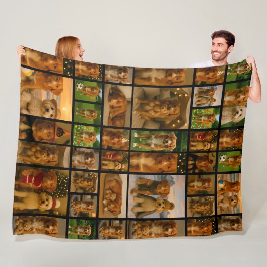 40 Photo Collage Template Personalized Custom Made Fleece Deken (In situ)