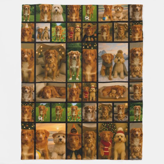 40 Photo Collage Template Personalized Custom Made Fleece Deken (Voorkant)