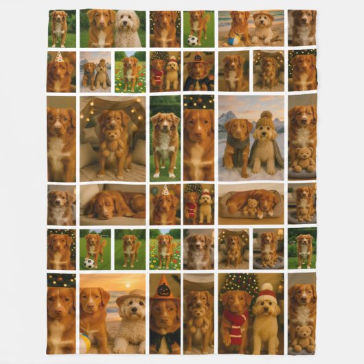40 Photo Collage Template Personalized Custom Made Fleece Deken (Voorkant)