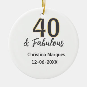 40 & prachtig grijs geel geboortekaart calligrafie keramisch ornament