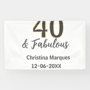 40 & prachtig grijs geel verjaardag calligrafie spandoek