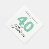 40 Prachtige Groene Glitter 40e Verjaardagsfeestje Servet (Hoek)