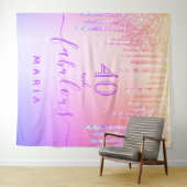 40 prachtige verjaardag glitter Gold paars Wandkleed (In Situ (horizontaal))