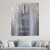 40 prachtige verjaardag glitter Silver roos Gold Wandkleed