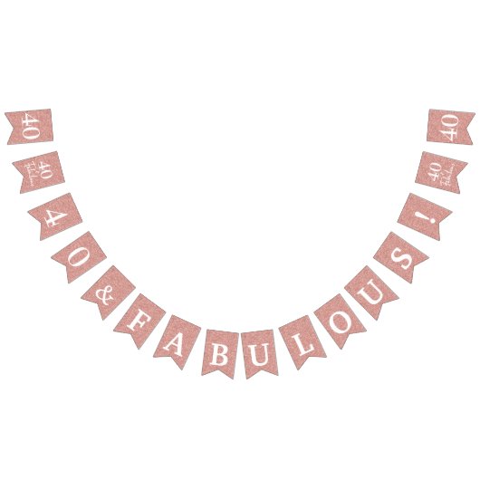40 Prachtige Witte Script Roze Gouden Glitters Vlaggetjes (Alle)