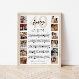 40 Redenen dat we van je houden Cadeau om te bewar Perfect Poster