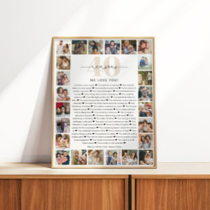 40 Redenen dat we van je houden Foto Collage Aande Perfect Poster