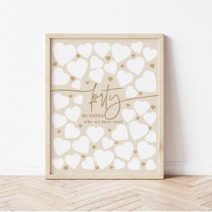 40 Redenen dat we van je houden Hartjes Cadeau Ver Poster