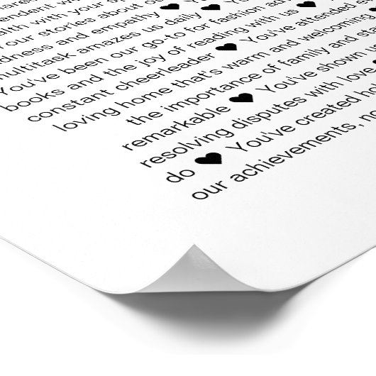 40 redenen waarom ik van je hou 40e verjaardag col poster (Hoek)