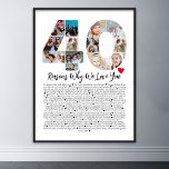 40 redenen waarom ik van je hou 40e verjaardag col poster<br><div class="desc">Vier liefde en creëer blijvende herinneringen met deze Reasons Why I Love You Photo Collage. Deze aanpasbare sjabloon stelt u in staat om een oprecht en gepersonaliseerd cadeau te maken dat perfect is voor verschillende gelegenheden, van huwelijksjubilea tot verjaardagen, Valentijnsdag of gewoon omdat. Redenen Waarom ik van je hou -...</div>