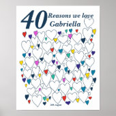 40 redenen waarom we van je houden - 40e Birthday  Poster (Voorkant)