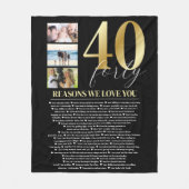 40 redenen waarom we van je houden cadeau fleece deken (Voorkant)