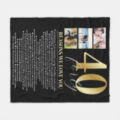 40 redenen waarom we van je houden cadeau fleece deken (Voorkant (Horizontaal))